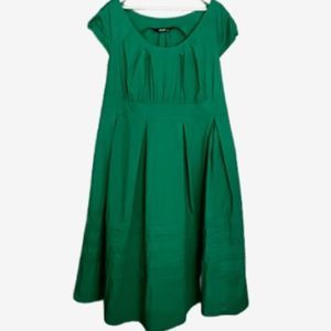 Cottagecore Emerald Green Empire Waist Midi Dress With 2️⃣ Pockets Custom Size